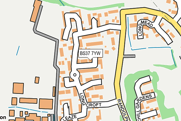 BS37 7YW map - OS OpenMap – Local (Ordnance Survey)