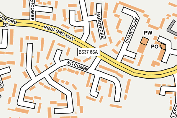 BS37 8SA map - OS OpenMap – Local (Ordnance Survey)