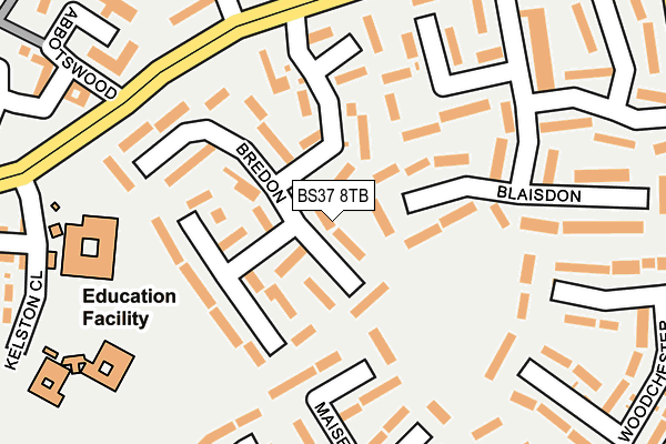 BS37 8TB map - OS OpenMap – Local (Ordnance Survey)