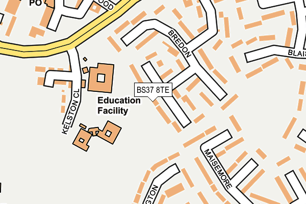 BS37 8TE map - OS OpenMap – Local (Ordnance Survey)