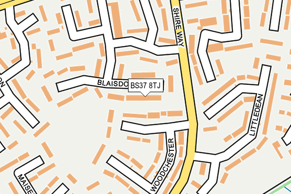BS37 8TJ map - OS OpenMap – Local (Ordnance Survey)