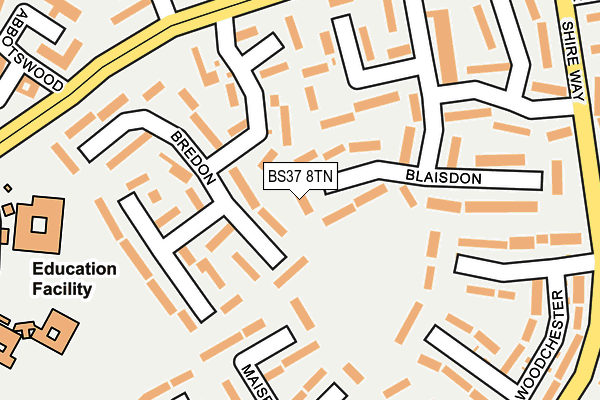 BS37 8TN map - OS OpenMap – Local (Ordnance Survey)