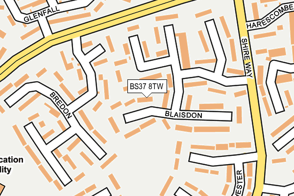 BS37 8TW map - OS OpenMap – Local (Ordnance Survey)