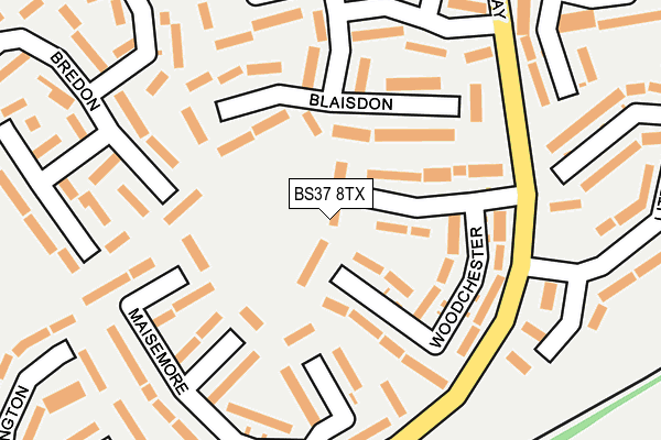BS37 8TX map - OS OpenMap – Local (Ordnance Survey)