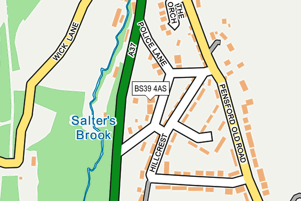 BS39 4AS map - OS OpenMap – Local (Ordnance Survey)