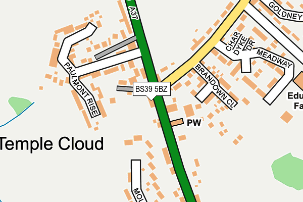 BS39 5BZ map - OS OpenMap – Local (Ordnance Survey)