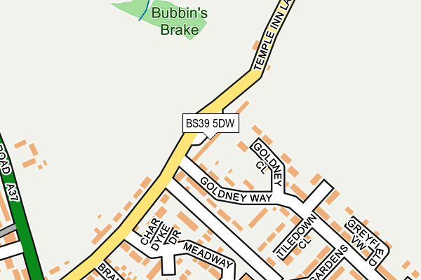 BS39 5DW map - OS OpenMap – Local (Ordnance Survey)