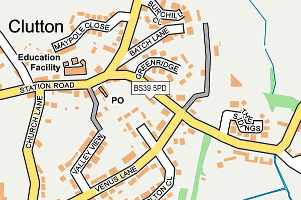 BS39 5PD map - OS OpenMap – Local (Ordnance Survey)