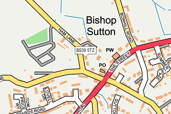 BS39 5TZ map - OS OpenMap – Local (Ordnance Survey)