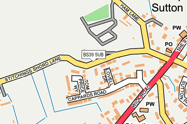 BS39 5UB map - OS OpenMap – Local (Ordnance Survey)