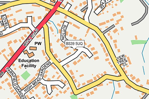 BS39 5UQ map - OS OpenMap – Local (Ordnance Survey)