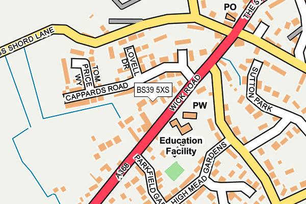 BS39 5XS map - OS OpenMap – Local (Ordnance Survey)