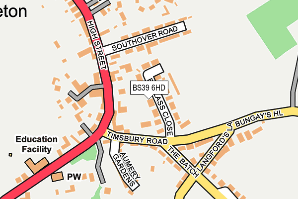 BS39 6HD map - OS OpenMap – Local (Ordnance Survey)