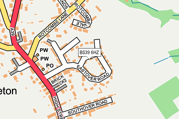 BS39 6HZ map - OS OpenMap – Local (Ordnance Survey)