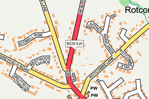 BS39 6JH map - OS OpenMap – Local (Ordnance Survey)