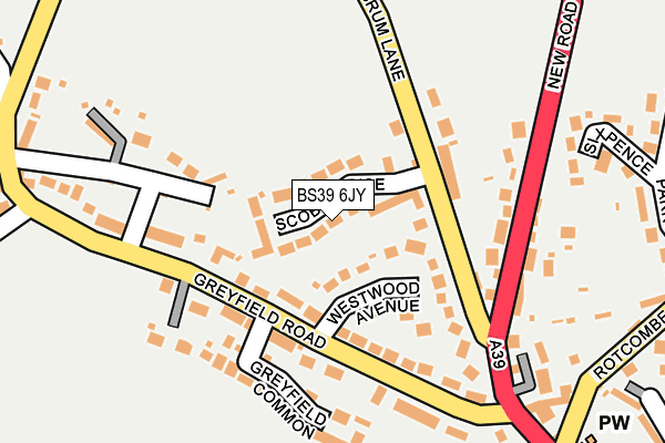 BS39 6JY map - OS OpenMap – Local (Ordnance Survey)