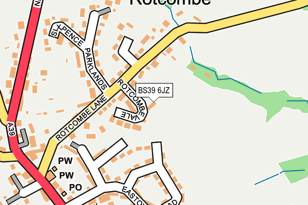 BS39 6JZ map - OS OpenMap – Local (Ordnance Survey)