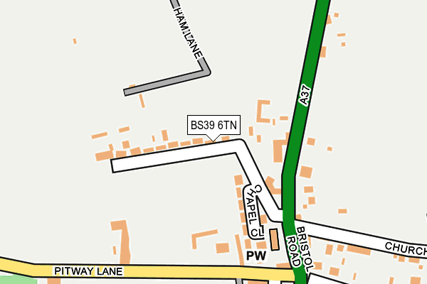 BS39 6TN map - OS OpenMap – Local (Ordnance Survey)