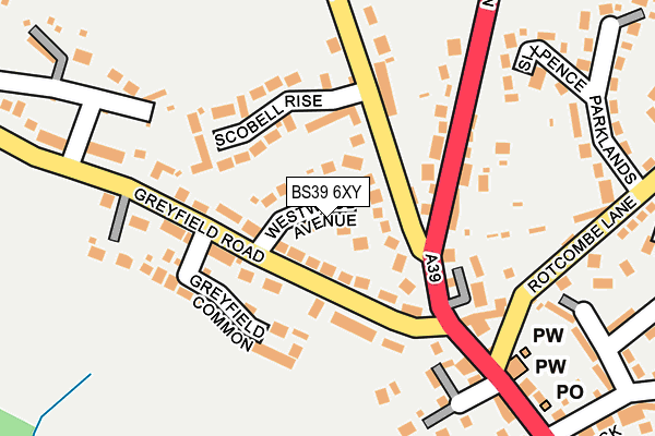 BS39 6XY map - OS OpenMap – Local (Ordnance Survey)