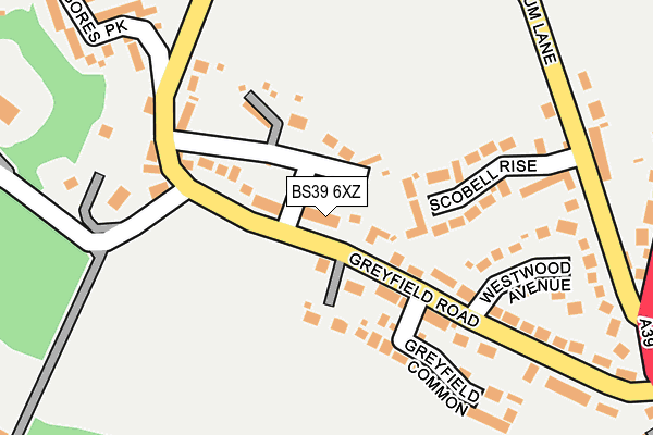 BS39 6XZ map - OS OpenMap – Local (Ordnance Survey)