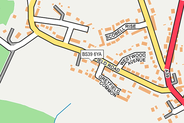 BS39 6YA map - OS OpenMap – Local (Ordnance Survey)