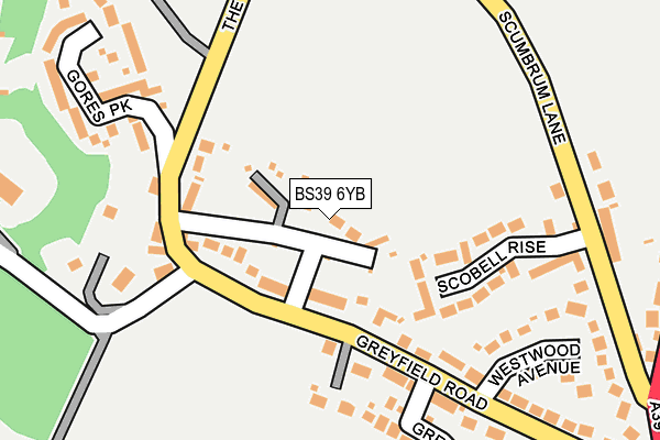 BS39 6YB map - OS OpenMap – Local (Ordnance Survey)