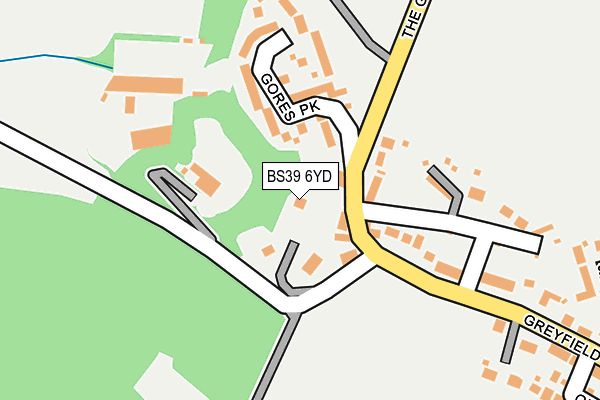 BS39 6YD map - OS OpenMap – Local (Ordnance Survey)