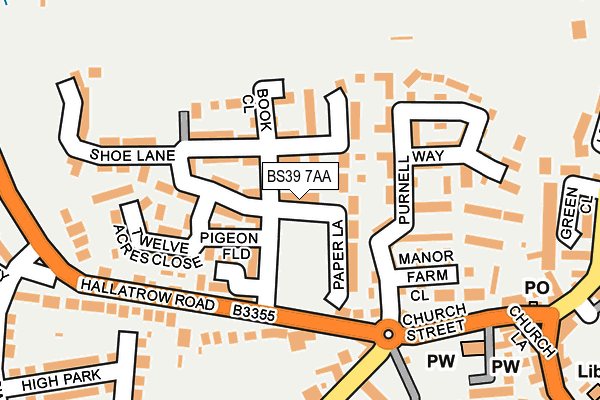 BS39 7AA map - OS OpenMap – Local (Ordnance Survey)