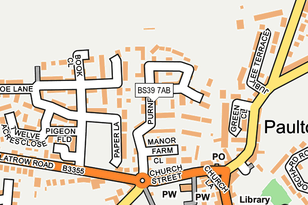 BS39 7AB map - OS OpenMap – Local (Ordnance Survey)