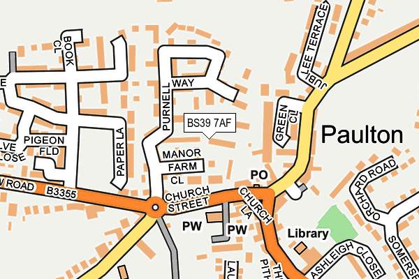 BS39 7AF map - OS OpenMap – Local (Ordnance Survey)