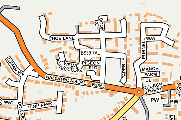 BS39 7AL map - OS OpenMap – Local (Ordnance Survey)