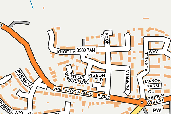 BS39 7AN map - OS OpenMap – Local (Ordnance Survey)