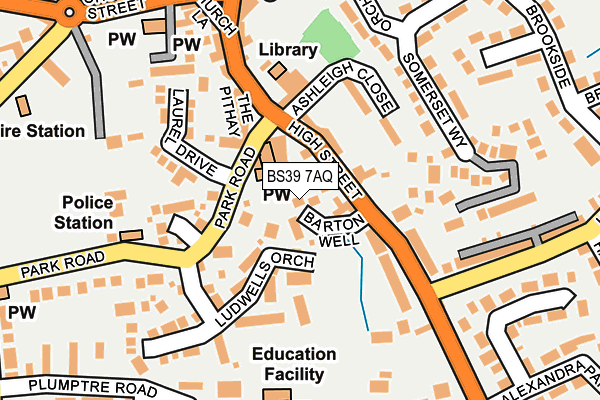 BS39 7AQ map - OS OpenMap – Local (Ordnance Survey)