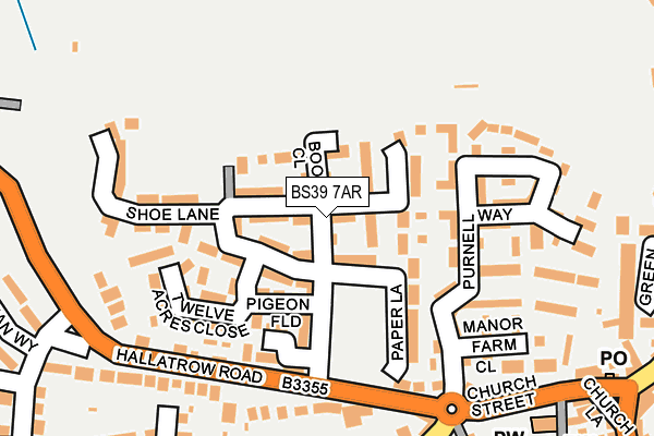 BS39 7AR map - OS OpenMap – Local (Ordnance Survey)