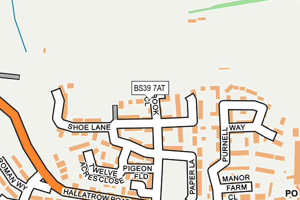 BS39 7AT map - OS OpenMap – Local (Ordnance Survey)