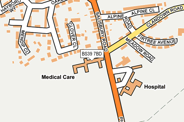 BS39 7BD map - OS OpenMap – Local (Ordnance Survey)