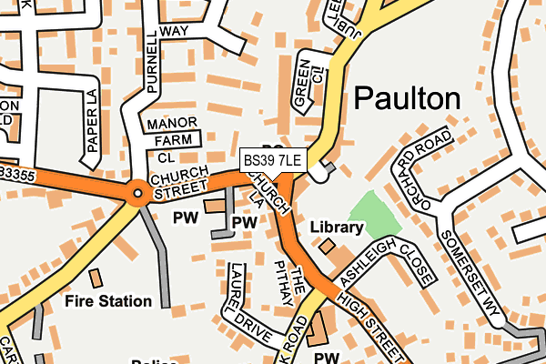 BS39 7LE map - OS OpenMap – Local (Ordnance Survey)