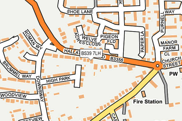 BS39 7LH map - OS OpenMap – Local (Ordnance Survey)