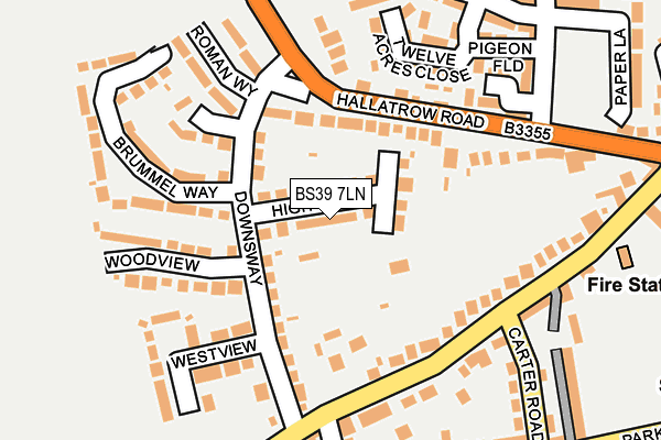 BS39 7LN map - OS OpenMap – Local (Ordnance Survey)