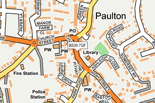 BS39 7QF map - OS OpenMap – Local (Ordnance Survey)