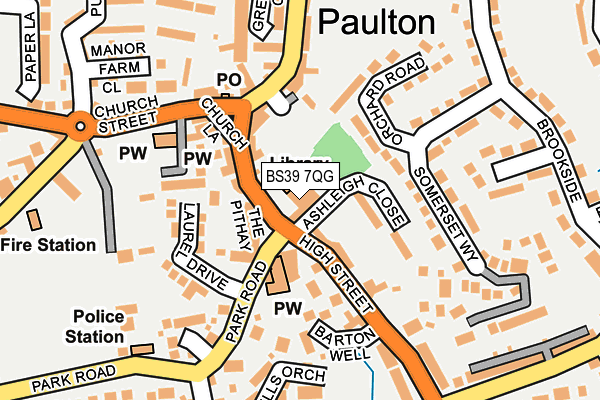 BS39 7QG map - OS OpenMap – Local (Ordnance Survey)