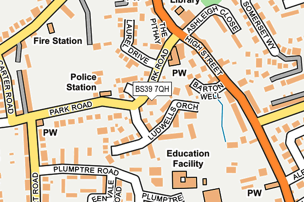 BS39 7QH map - OS OpenMap – Local (Ordnance Survey)