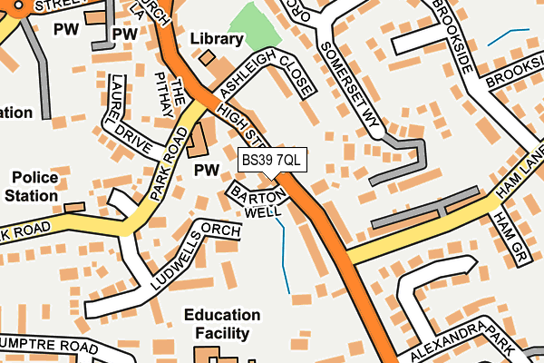 BS39 7QL map - OS OpenMap – Local (Ordnance Survey)