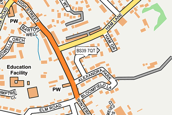 BS39 7QT map - OS OpenMap – Local (Ordnance Survey)