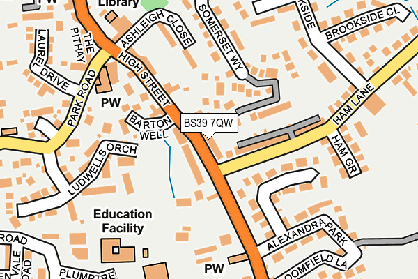BS39 7QW map - OS OpenMap – Local (Ordnance Survey)