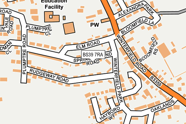 BS39 7RA map - OS OpenMap – Local (Ordnance Survey)