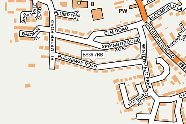 BS39 7RB map - OS OpenMap – Local (Ordnance Survey)