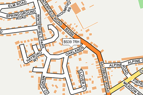 BS39 7RH map - OS OpenMap – Local (Ordnance Survey)