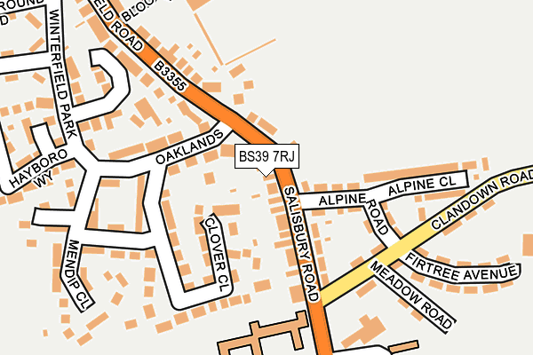 BS39 7RJ map - OS OpenMap – Local (Ordnance Survey)