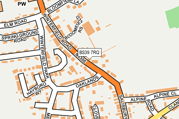 BS39 7RQ map - OS OpenMap – Local (Ordnance Survey)